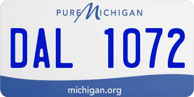 MI license plate DAL1072