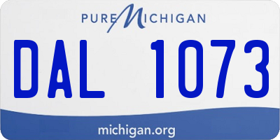 MI license plate DAL1073