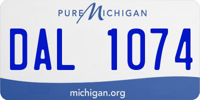 MI license plate DAL1074