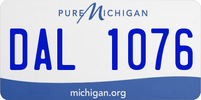 MI license plate DAL1076