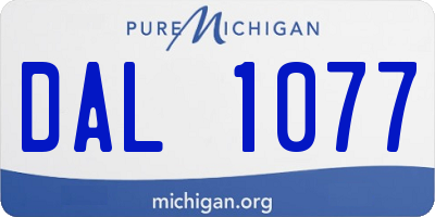 MI license plate DAL1077