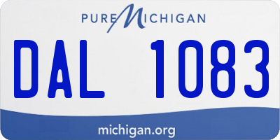MI license plate DAL1083