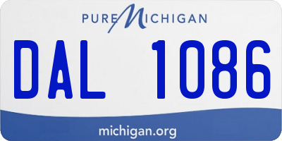 MI license plate DAL1086