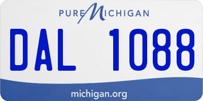 MI license plate DAL1088