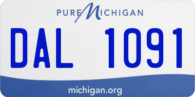 MI license plate DAL1091