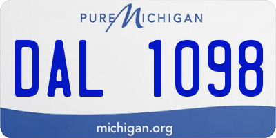 MI license plate DAL1098
