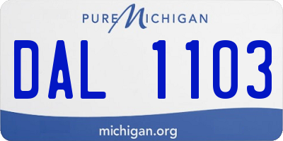 MI license plate DAL1103