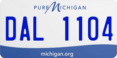 MI license plate DAL1104