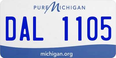 MI license plate DAL1105