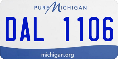 MI license plate DAL1106