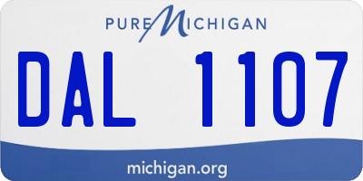 MI license plate DAL1107