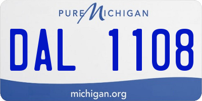 MI license plate DAL1108