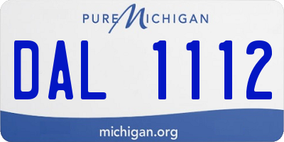 MI license plate DAL1112