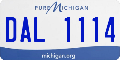 MI license plate DAL1114