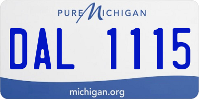 MI license plate DAL1115