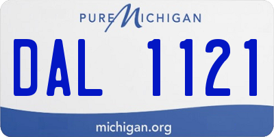MI license plate DAL1121