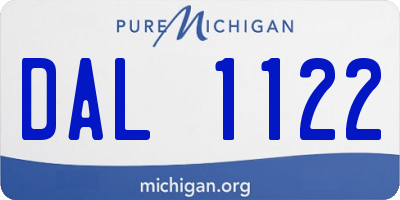 MI license plate DAL1122