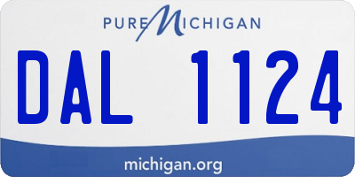 MI license plate DAL1124