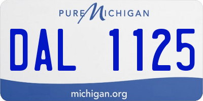 MI license plate DAL1125