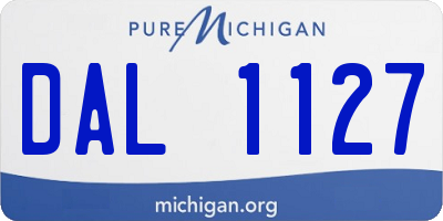 MI license plate DAL1127