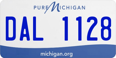 MI license plate DAL1128