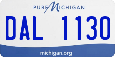 MI license plate DAL1130