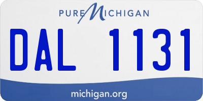 MI license plate DAL1131