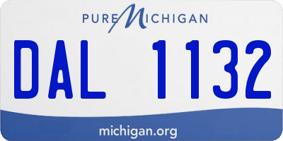 MI license plate DAL1132
