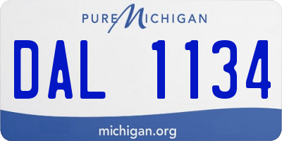 MI license plate DAL1134