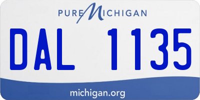 MI license plate DAL1135