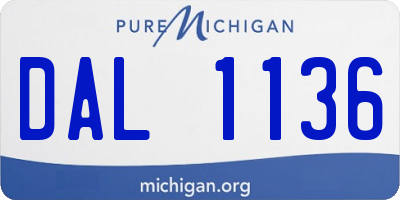 MI license plate DAL1136