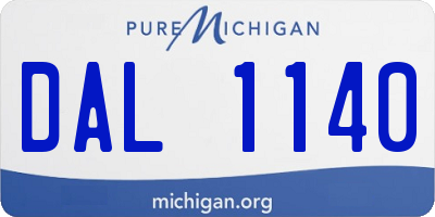 MI license plate DAL1140