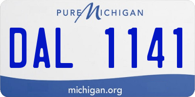 MI license plate DAL1141