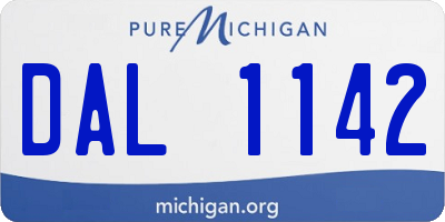 MI license plate DAL1142