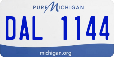 MI license plate DAL1144