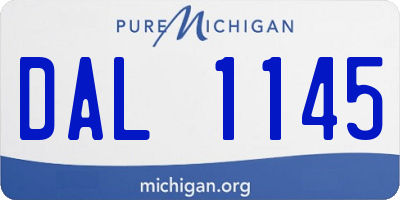 MI license plate DAL1145