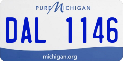 MI license plate DAL1146