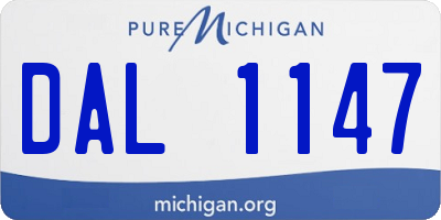 MI license plate DAL1147