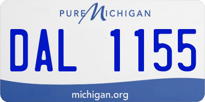 MI license plate DAL1155