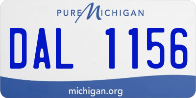 MI license plate DAL1156