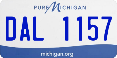 MI license plate DAL1157