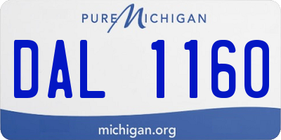 MI license plate DAL1160