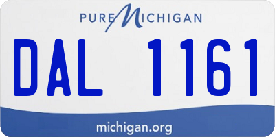 MI license plate DAL1161