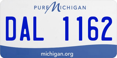 MI license plate DAL1162