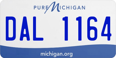 MI license plate DAL1164