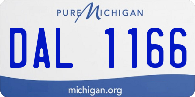MI license plate DAL1166