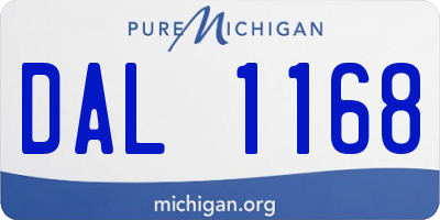 MI license plate DAL1168