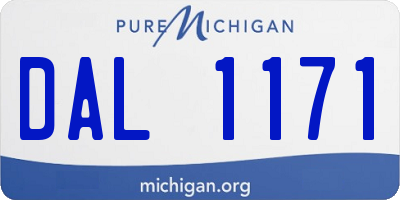 MI license plate DAL1171