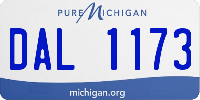 MI license plate DAL1173