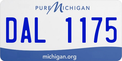 MI license plate DAL1175